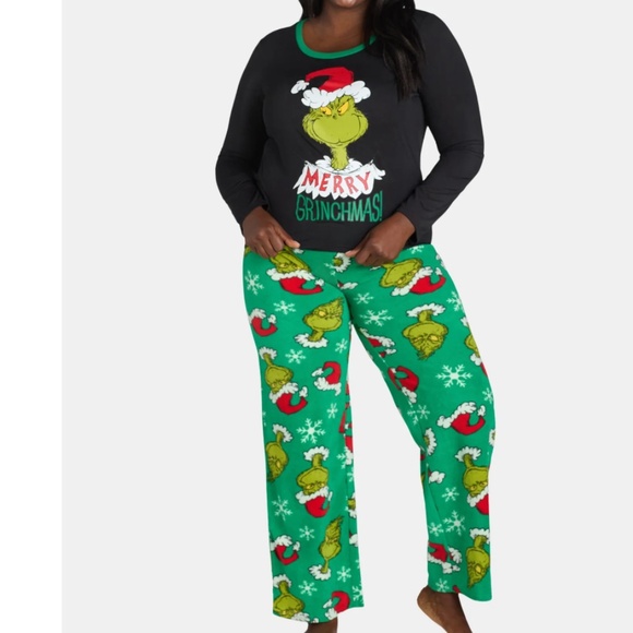 Dr Seuss Women’s Plus Merry Grinchmas 2 PC Pajama Set Size 3X NWT - Picture 1 of 6